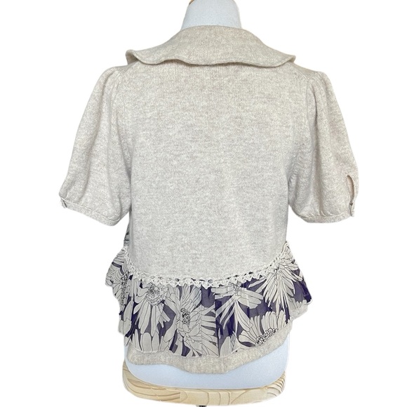 Anthropologie Knitted & Knotted open front ruffle cardigan - Picture 3 of 8